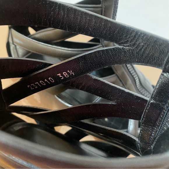 GUCCI WOMEN'S SANDALS GLADIATOR LEATHER ZIP-UPS (GGW2602) Lifford Nero 38.5 - Picture 7 of 13